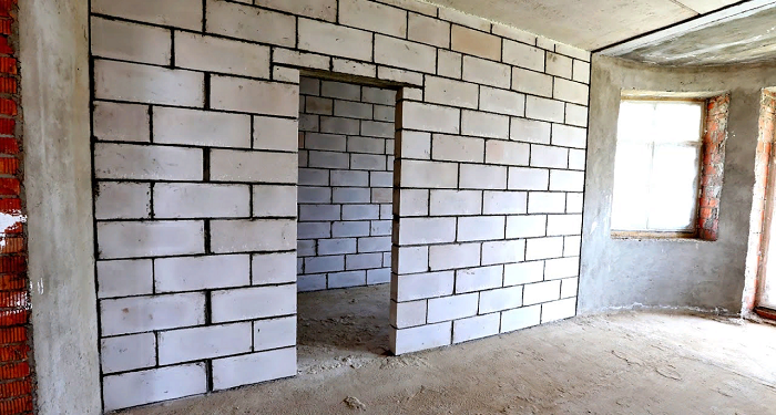 Partitions from aerated concrete