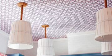 Playing the ceiling with wallpaper